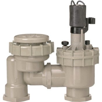 Lawn Genie L7034 Anti-Siphon Valve with Flow Control, 3/4 in, FNPT, 150 psi Pressure, 0.25 to 25 gpm, PVC Body