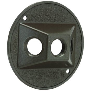 Hubbell 5197 Series 5197-7 Cluster Cover, 4-1/8 in Dia, 1.094 in L, 4-1/8 in W, Round, 1-Gang, Die-Cast Aluminum