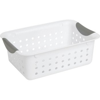 Sterilite Ultra 16228012 Storage Basket, 0.9 cu-ft Capacity, Plastic, White