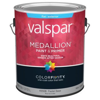 Valspar Medallion 45501 027.0045508.007 Latex Paint, Flat, 1 gal Package