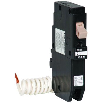 Eaton CHFN115GF Circuit Breaker, CH, GFCI, 15 A, 1-Pole, 120/240 VAC, Pigtail