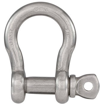 National Hardware N100-278 Anchor Shackle, 1/4 in Trade, 1100 lb Working Load, 1/4 in Dia Wire, 316 Grade