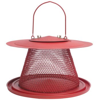 Perky-Pet NO/NO C00322 Wild Bird Feeder, Cardinal, 2.5 lb, 1-Port/Perch, Metal, Red, Hanging Mounting