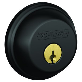 Schlage B60622 Deadbolt, 1 Grade, SC1 Key, Metal, Matte Black, 2-3/8, 2-3/4 in Backset, C Keyway