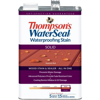 Thompson's WaterSeal TH.093201-16 Wood Sealer, Solid, Liquid, Sedona Red, 1 gal