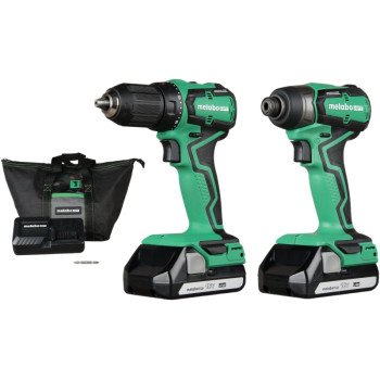 Metabo HPT KC18DDXM Sub-Compact Drill/Impact Driver Combo Kit, Battery Included, 18 V