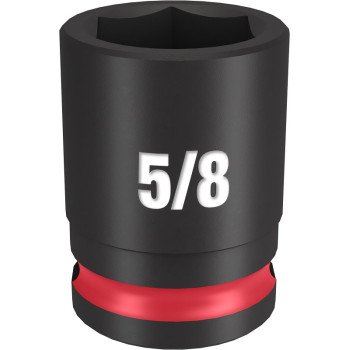 Milwaukee SHOCKWAVE Impact Duty Series 49-66-6108 Shallow Impact Socket, 5/8 in Socket, 3/8 in Drive, Square Drive