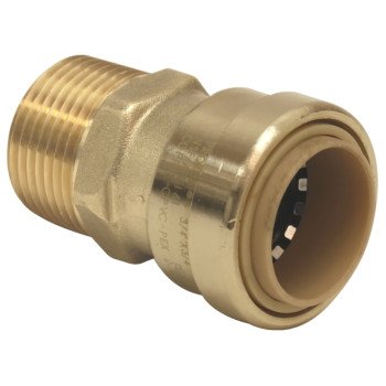 B & K ProLine Series 630-104HC Adapter, 3/4 in, Push-Fit x MPT, Brass, 200 psi Pressure