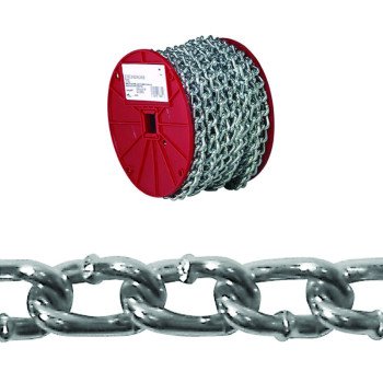 Campbell 0726627 Twist Link Machine Chain, #2, 125 ft L, 310 lb Working Load, Steel, Brass/Zinc