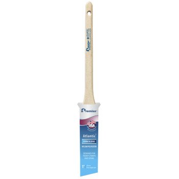 Premier Atlantic 17320 Paint Brush, 1 in W, Thin Angle Sash Brush, 2-3/16 in L Bristle, Nylon/Polyester Bristle