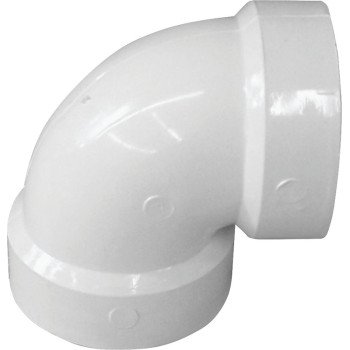 IPEX 192201 Pipe Elbow, 1-1/2 in, Hub, 90 deg Angle, PVC, White, SCH 40 Schedule