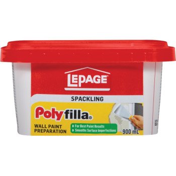 LePage Polyfilla 1256105 Wall Paint Preparation Compound, Off-White, 900 mL Plastic Tub