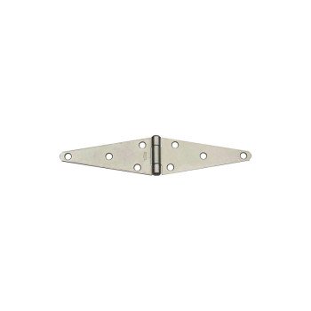 National Hardware N128-074 Strap Hinge, 2.43 in W Frame Leaf, 5.72 in H Frame Leaf, 0.01 in Thick Leaf, Steel, Zinc