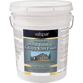 Valspar 027.0004260.008 Building Roof and Siding Finish, Semi-Gloss, Brite White, 5 gal