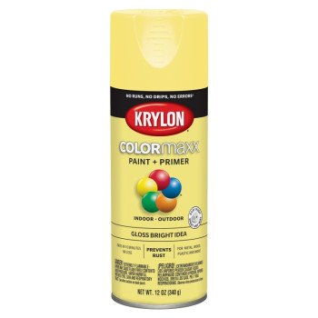 Krylon K05507007 Enamel Spray Paint, Gloss, Bright Idea, 12 oz, Can