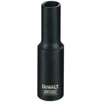 DEWALT IMPACT READY DW22912 Impact Socket, 13/16 in Socket, 1/2 in Drive, Square Drive, 6-Point, Steel, Black Phosphate