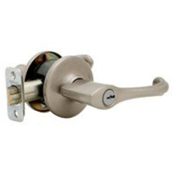 Kwikset 405DNL 15ALRCS Entry Lever, Bar Lock, Satin Nickel, Zinc, Residential, Re-Key Technology: SmartKey, 3 Grade