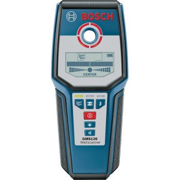 Bosch GMS 120 Multi-Wall Scanner, 9 V Battery, Up to 4-3/4 in Ferrous Metals, 3-1/8 in Non-Ferrous Metals Detection