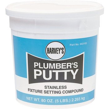 Harvey 43105 Plumbers Putty, Solid, Off-White, 5 lb Cup