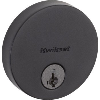 Kwikset Signature Series 258 RDT 514 SMT Deadbolt, 1 Grade, Keyed Key, Zinc, Iron Black, 2-3/8, 2-3/4 in Backset