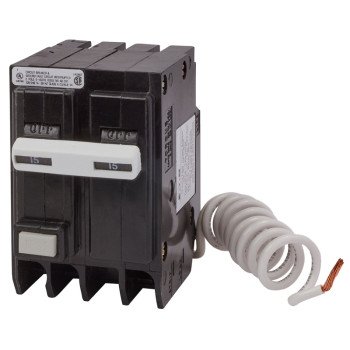 Eaton GFTCB215 Circuit Breaker, GFCI, Type GFTCB, 15 A, 2-Pole, 120/240 VAC, Common, Long Time, Instantaneous Trip