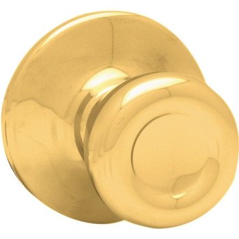 Kwikset 200T 3 RCAL RCS V1 Passage Knob, Zinc, Polished Brass, 2-3/8, 2-3/4 in Backset, 1-3/4 to 1-3/8 in Thick Door