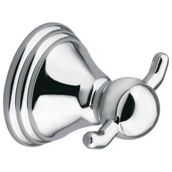 Moen Preston Series DN8403CH Robe Hook, 30 lb, 2-Hook, Zinc, Chrome, Screw Mounting