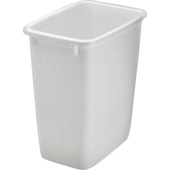 Rubbermaid FG2806TPWHT Waste Basket, 14-1/2 in L, 11 in W, 36 qt Capacity, Plastic, White