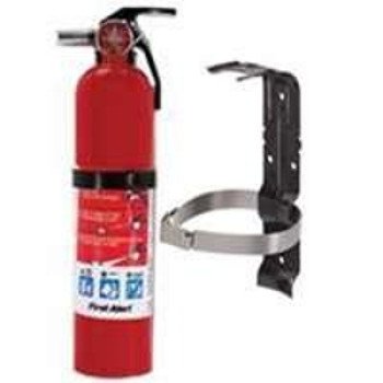 First Alert HOME1BRKT2 Fire Extinguisher, 2.5 lb, Monoammonium Phosphate Dry Chemical, 1-A, 10-B:C, Bracket