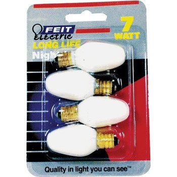 BULB NLGT WHITE CNDL C7 7W PK4