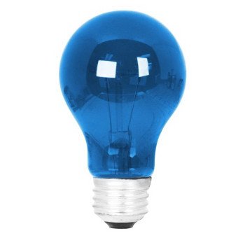 Feit Electric 25A/TB/RP Incandescent Lamp, 25 W, A19 Lamp, Medium E26 Lamp Base, Blue Light, 2000 hr Average Life