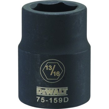 DEWALT DWMT75159OSP Impact Socket, 13/16 in Socket, 3/4 in Drive, 6-Point, CR-440 Steel, Black Oxide