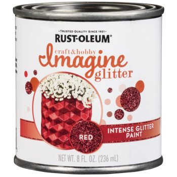 Rust-Oleum Imagine Craft & Hobby 350119 Intense Paint, Glitter Red, 8 oz, Can