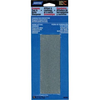 Norton 87933 Sharpening Stone, 6 in L, 2 in W, 3/4 in Thick, Coarse/Fine, Silicone Carbide Abrasive