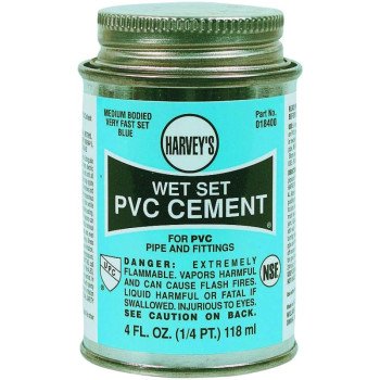 Harvey 18400-24 Solvent Cement, 4 oz Can, Liquid, Blue