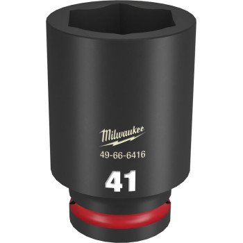 Milwaukee SHOCKWAVE Impact Duty 49-66-6416 Impact Socket, 41 mm Socket, 3/4 in Drive, Hex, Square Drive, 6 -Point, 1/PK