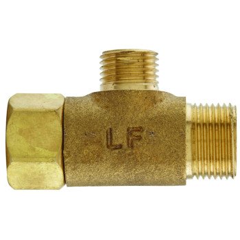 Plumb Pak PP2037LF Tee Adapter, 3/8 x 3/8 x 1/4 in, Female x Tube x Tube, Brass, Rough Brass