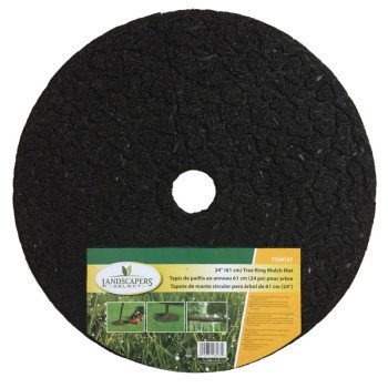 Landscapers Select M-10101-3L Mulch Mat, 24 in Dia, 1/2 in Thick, Crumb Rubber, Dark Brown