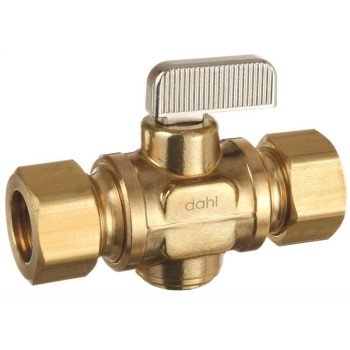 DAHL mini-ball 521LB-33-33-BAG In-Line Stop and Isolation Valve, 5/8 in Connection, Compression, 250 psi Pressure