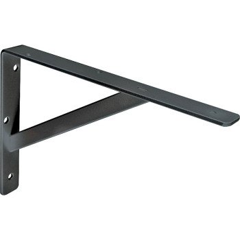 Knape & Vogt 208BLK400 Shelf L-Bracket, 16 in L, Steel