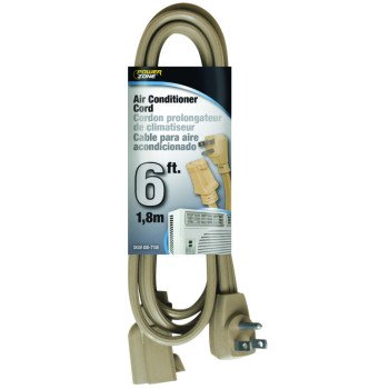 PowerZone OR681506 Extension Cord, SPT-3, Vinyl, Beige, For: Air conditioner and Appliances