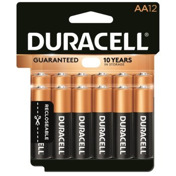 Duracell COPPERTOP MN1500 Series MN15RT12Z Battery, 1.5 V Battery, AA Battery, Alkaline, Manganese Dioxide