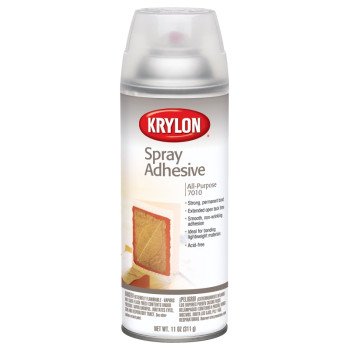 Krylon K07010 Spray Adhesive, 2 hr Curing, 11 oz Aerosol Can