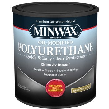 Minwax 630200444 Polyurethane, Semi-Gloss, Liquid, Clear, 1 qt, Can