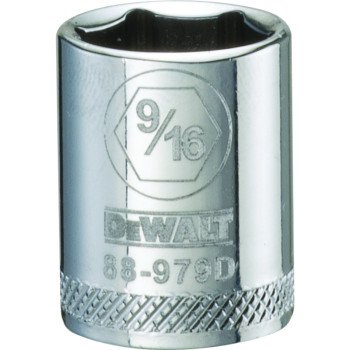 DEWALT DWMT88979OSP Hand Socket, 9/16 in Socket, 3/8 in Drive, 6-Point, Vanadium Steel, Polished Chrome