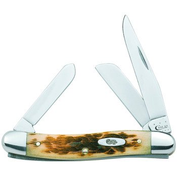 Case 00039 Folding Pocket Knife, 2.57 in Clip, 1.88 in Sheep Foot, 1.71 in Spey L Blade, Vanadium Steel Blade, 3-Blade