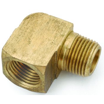 Anderson Metals 756116-02 Street Pipe Elbow, 1/8 in, FIP x MIP, 90 deg Angle, Brass, Rough, 1000 psi Pressure