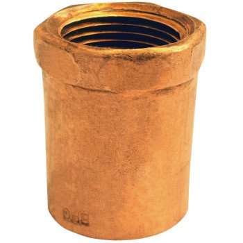 Elkhart Products 103R Series 30156 Reducing Pipe Adapter, 3/4 x 1/2 in, Sweat x FNPT, Copper