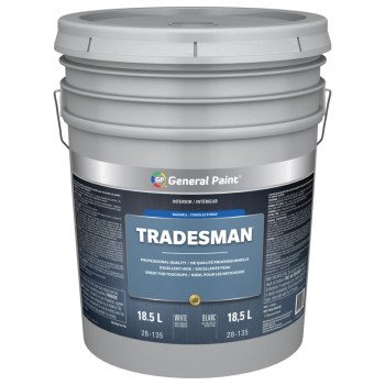 General Paint GE0028135-20 Interior Paint, Eggshell Sheen, White, 5 gal, Pail, 290 to 390 sq-ft Coverage Area