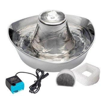 PetSafe PWW00-17099 Seaside Pet Fountain, 60 oz Volume, Stainless Steel